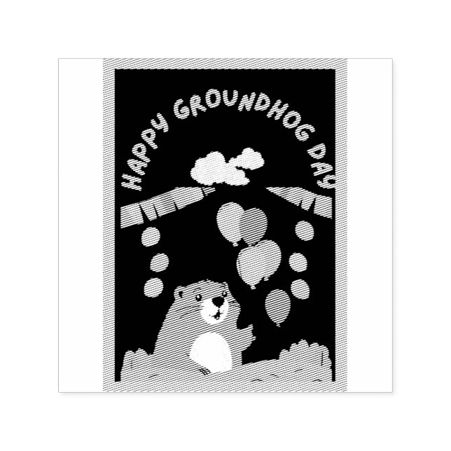 Groundhog Day Firande: Shadow eller Shine? Självfärgande Stämpel (Design)