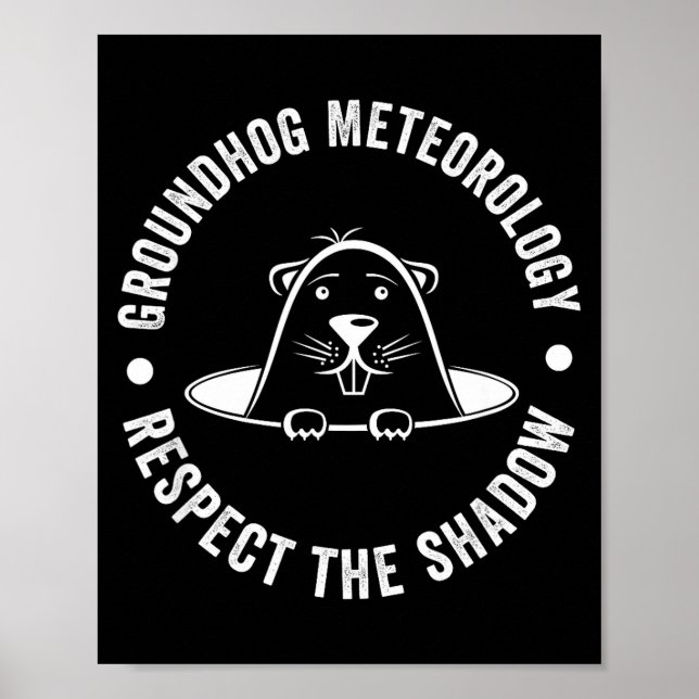 Groundhog Day Funny Quote , Respect The Shadow Met Poster (Framsidan)