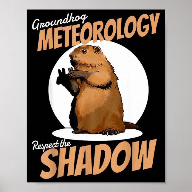 Groundhog Day Funny Rodent Respect The Shadow Mete Poster (Framsidan)