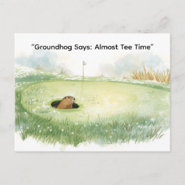 Groundhog Day Golfer Winter Golf Holiday Helg Vykort