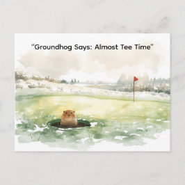 Groundhog Day Golfer Winter Golf Holiday Helg Vykort