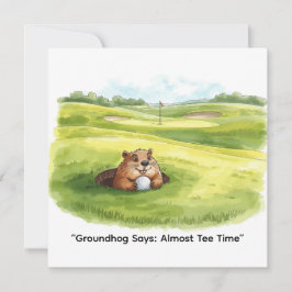 Groundhog Day Golfer Winter Golf Holiday Julkort