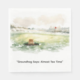 Groundhog Day Golfer Winter Golf Holiday Pappersservett