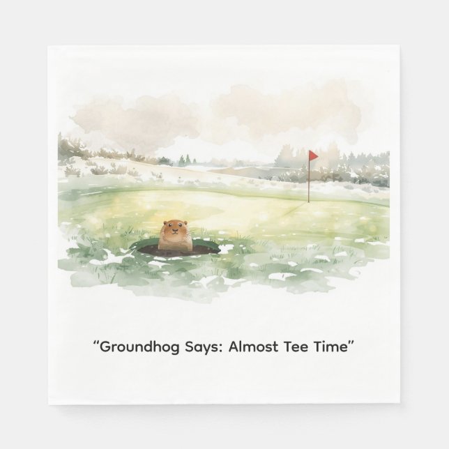 Groundhog Day Golfer Winter Golf Holiday Pappersservett (Framsidan)
