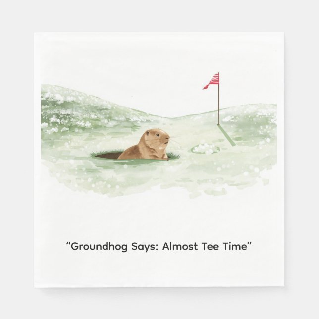 Groundhog Day Golfer Winter Golf Holiday Pappersservett (Framsidan)