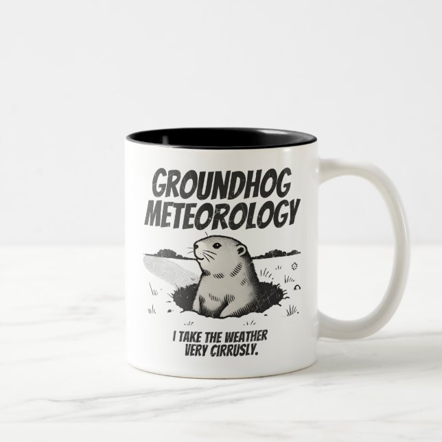 Groundhog Day Groundhog Meteorology Två-Tonad Mugg (Höger)