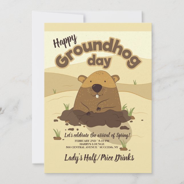 Groundhog Day-inbjudningar Inbjudningar (Framsida)