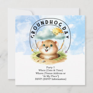 Groundhog Day-inbjudningskort - fira med Roligt Inbjudningar