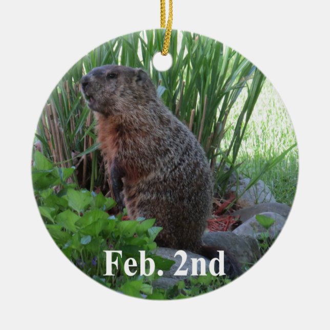 Groundhog Day Julgransprydnad Keramik (Framsidan)