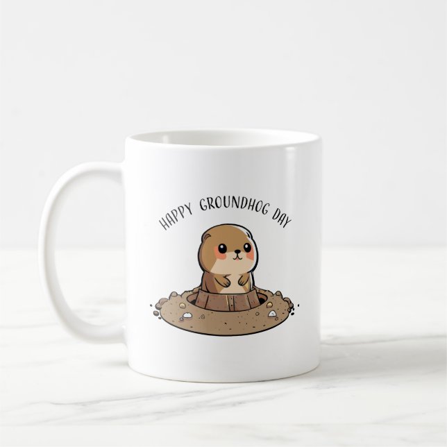 Groundhog Day Kawaii Mugg (Vänster)