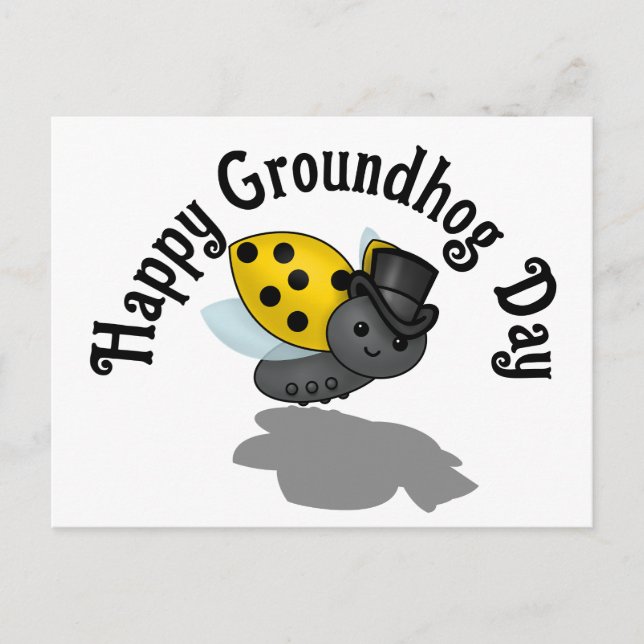 Groundhog Day Ladybug T-Shirt Vykort (Framsida)