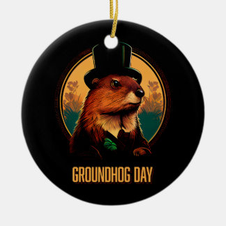 Groundhog Day med Phil Julgransprydnad Keramik