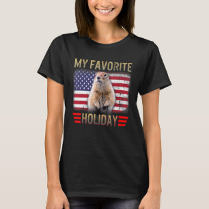 Groundhog Day My Favorite Helgdag USA flagga Cute T Shirt