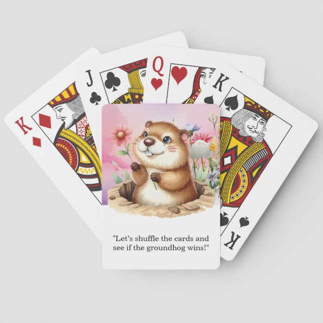 Groundhog Day Poker-kort - Roligt och Quirky Casinokort (Baksidan)