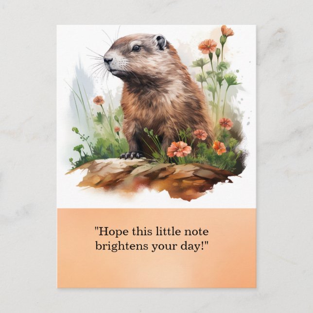 Groundhog Day Postcard - Roligt och Quirky Hälsnin Vykort (Framsida)
