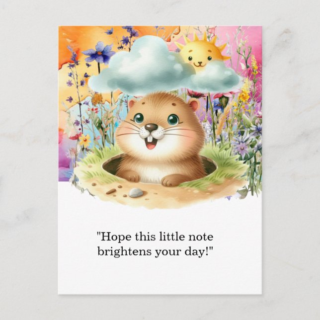 Groundhog Day Postcard - Roligt och Quirky Hälsnin Vykort (Framsida)