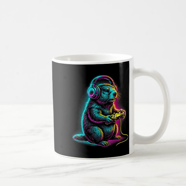 Groundhog Day Roliga Videospel Groundhog 67 Meme  Kaffemugg (Höger)