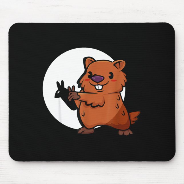 Groundhog Day Shadow Puppet Cute Rodent Costume Fu Musmatta (Framsidan)