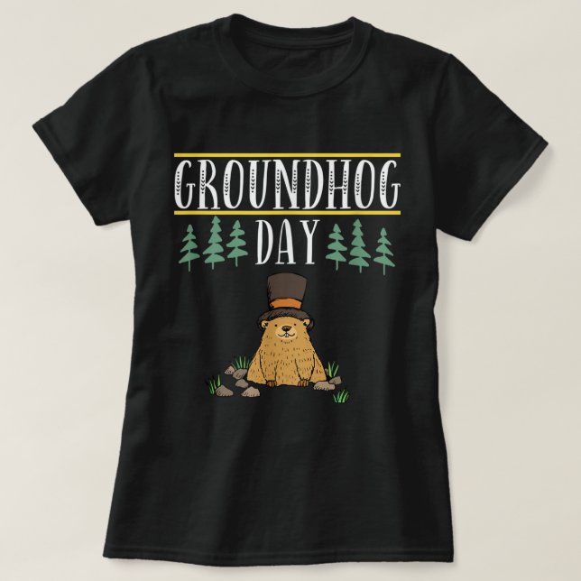 Groundhog Day Shirt Cute Ground Hog Tee Manar Kvin (Design framsida)