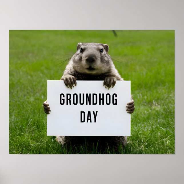 Groundhog Day Themme: Cute Groundhog Poster (Framsidan)