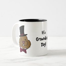 Groundhog Day | Top hat Bow Tie Två-Tonad Mugg