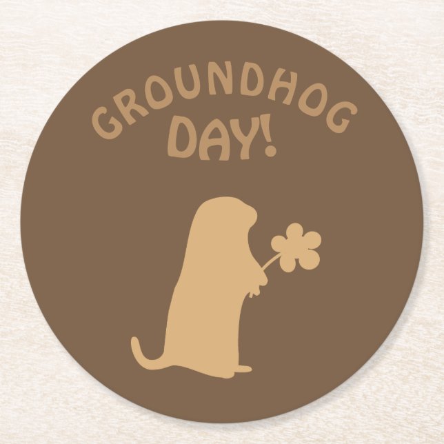 Groundhog Day Underlägg Papper Rund (Framsidan)