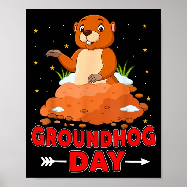 Groundhog Day Woodchucks Lover  Poster (Framsidan)