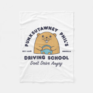 Groundhog Driving School Funny Men Women Retro Rod Fleecefilt