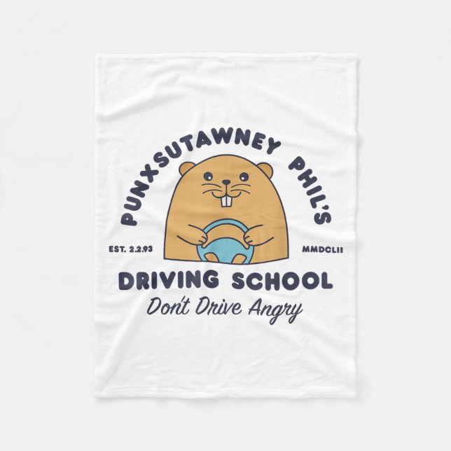 Groundhog Driving School Funny Men Women Retro Rod Fleecefilt (Framsidan)