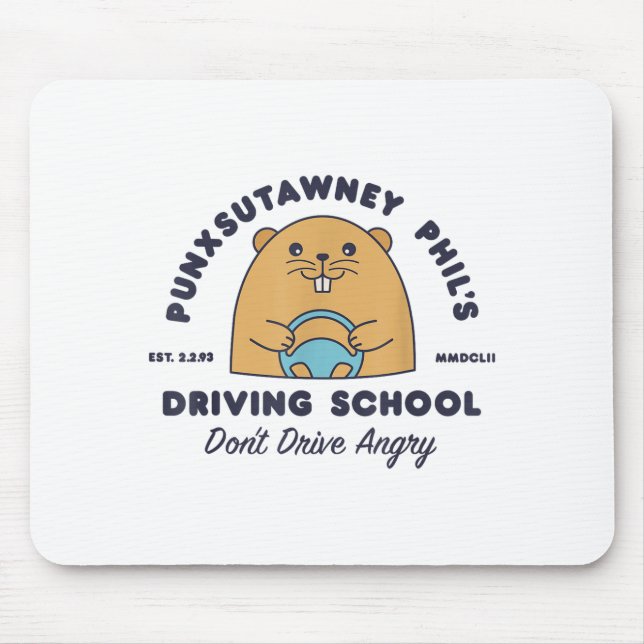 Groundhog Driving School Funny Men Women Retro Rod Musmatta (Framsidan)