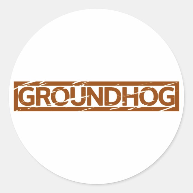 Groundhog Frimärke Runt Klistermärke (Framsida)