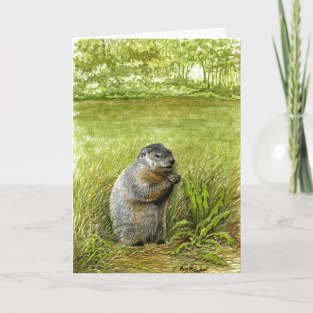 Groundhog hälsningkort kort (Framsida)