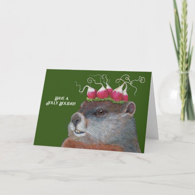 Groundhog helgdag-kort kort (Framsida)
