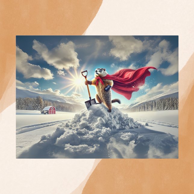 Groundhog Hero of Winter Vykort (Skapare uppladdad)