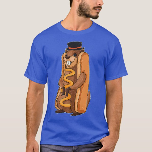 Groundhog Hog Hotdog Groundhog T Shirt (Framsida)