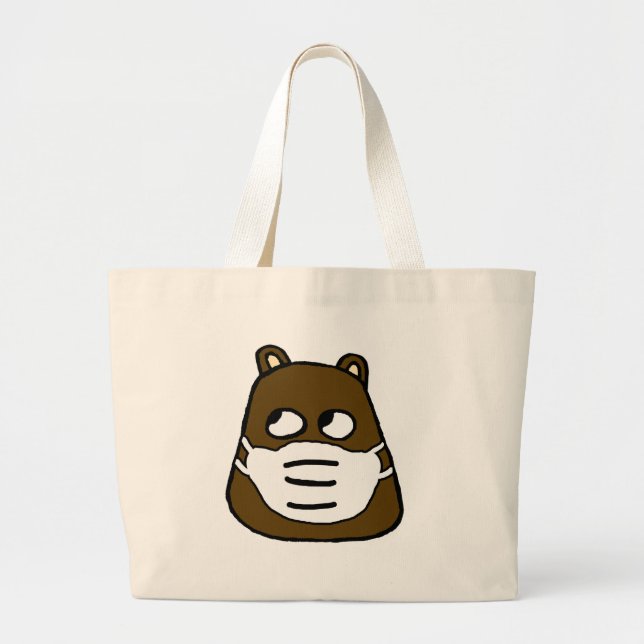 Groundhog i Ansikte Mask Jumbo Tygkasse (Framsidan)