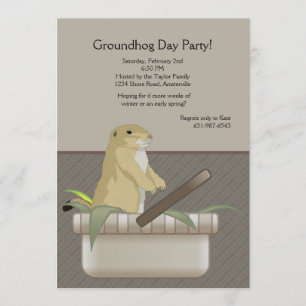 Groundhog i en basketpartyinbjudan inbjudningar