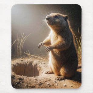 Groundhog in solljus musmatta