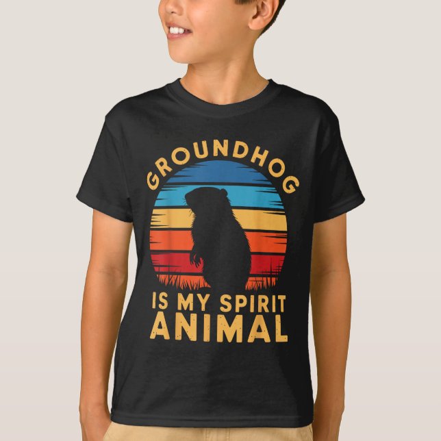 Groundhog Is My Spirit Animal Woodchuck Groundhog  T Shirt (Framsida)