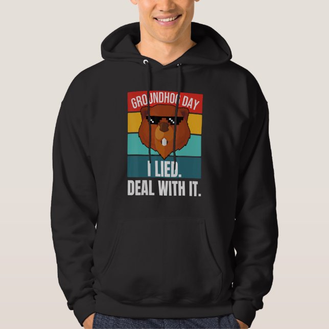 Groundhog jag Ljög ta hand om det här träet Ground Hoodie (Framsida)