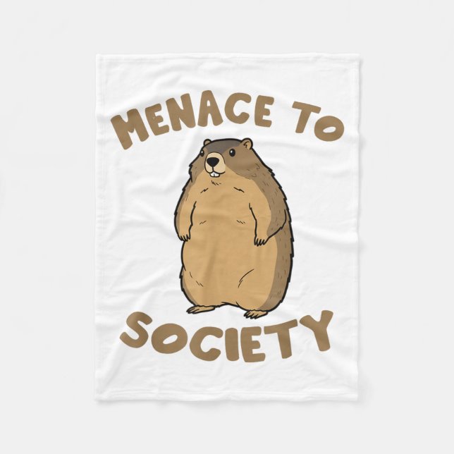 Groundhog Lover Wildlife Animal Groundhog Menace T Fleecefilt (Framsidan)