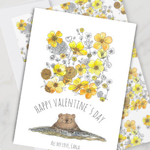 Groundhog och Buttercups Valentindagen Julkort