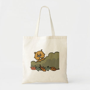Groundhog Peeking through Autumn Busks Tygkasse
