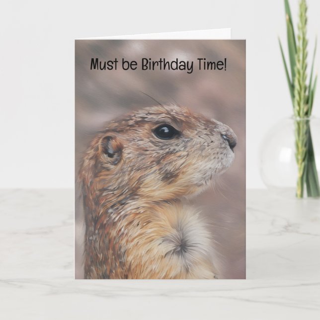 Groundhog Porträtt-kort för daglig födelsedag Kort (Framsida)