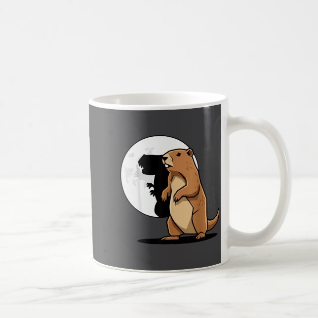 Groundhog Shadow Dinosaur Puppet Happy Groundhog D Kaffemugg (Höger)