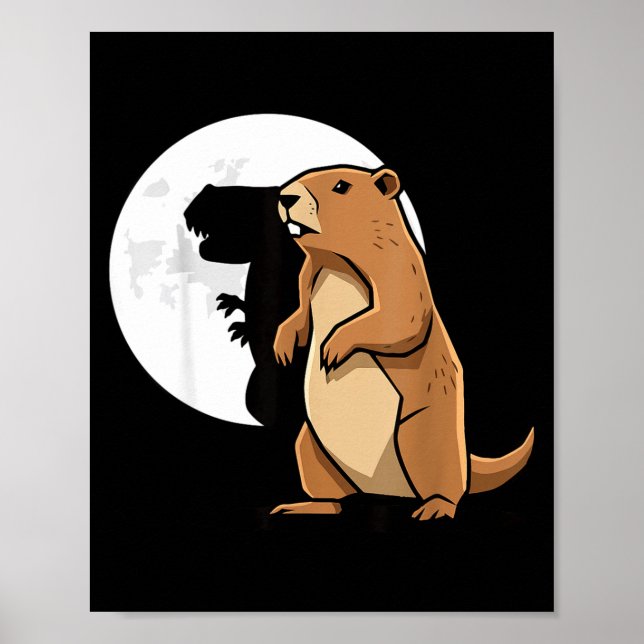 Groundhog Shadow Dinosaur Puppet Happy Groundhog D Poster (Framsidan)