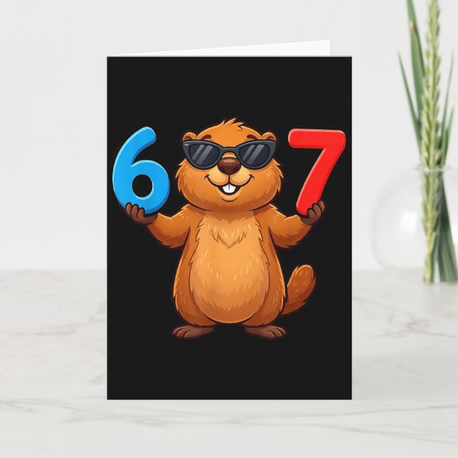 Groundhog Six Seven Drip 67 Meme Rolig 6-7 Groundh Kort (Framsida)