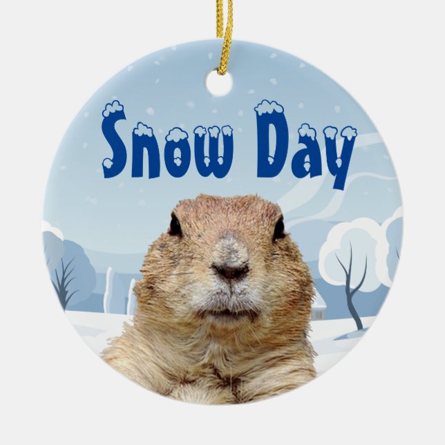 Groundhog Snö-dagen Julgransprydnad Keramik (Framsidan)