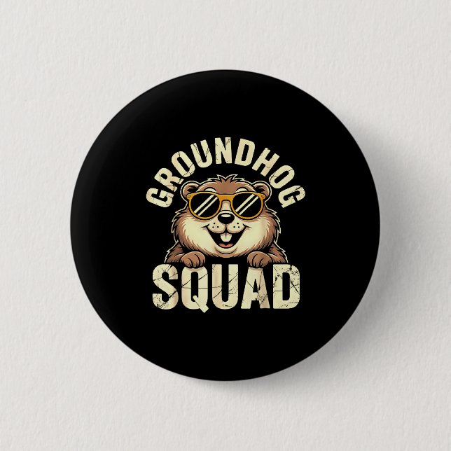 Groundhog Squad 2026 Glad Groundhog-dagen  Knapp (Framsida)