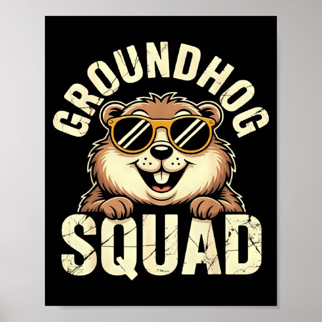 Groundhog-stabben 2026 Glad Groundhog-dagen Solgla Poster (Framsidan)